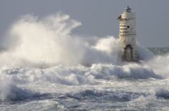 Lighthouse with waves